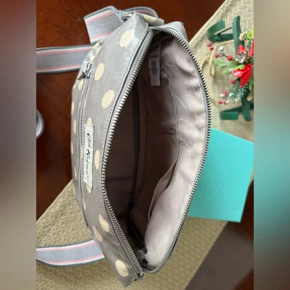 Cath Kidston Button Spot Crossbody Bag Gray Oilcloth - Picture 10 of 11